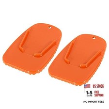 Orange Motorcycle Kickstand Pad Support Plate Pad Parking Stand - 2 Pieces