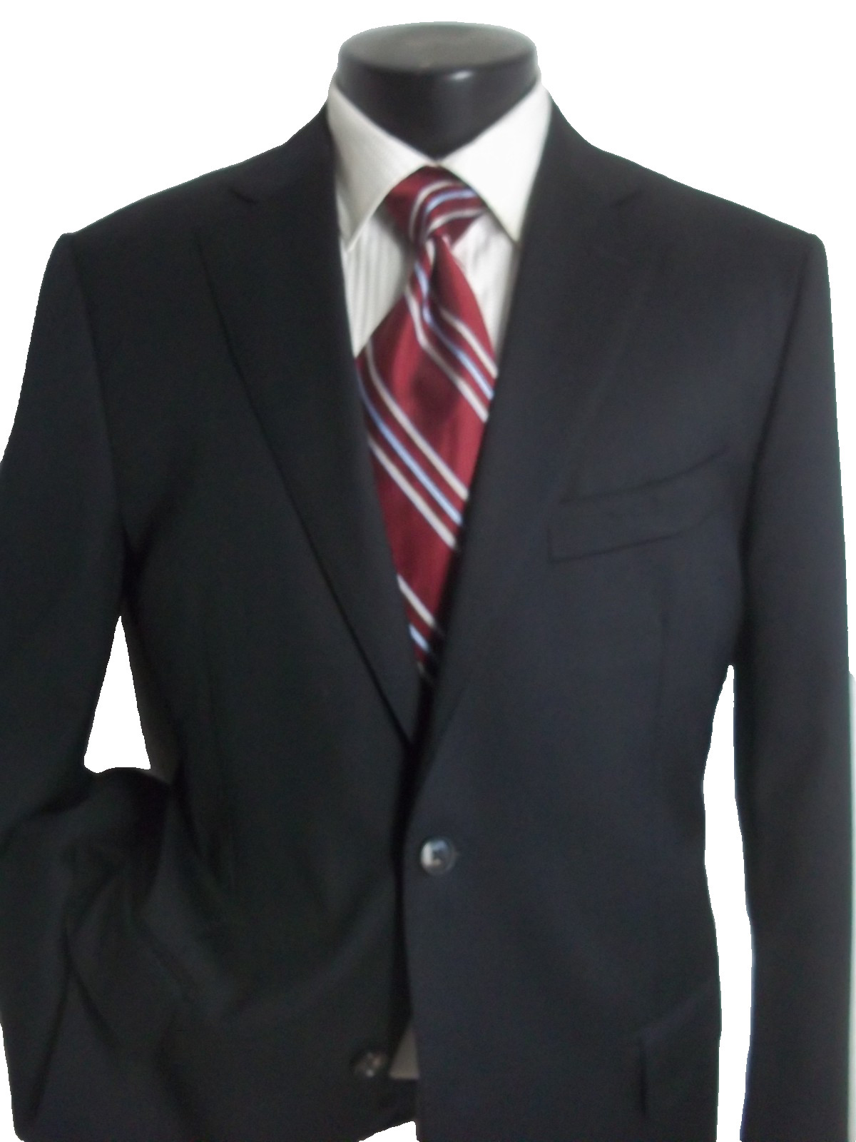 (( Suitsupply solid black 2Button side vents wool… - image 4