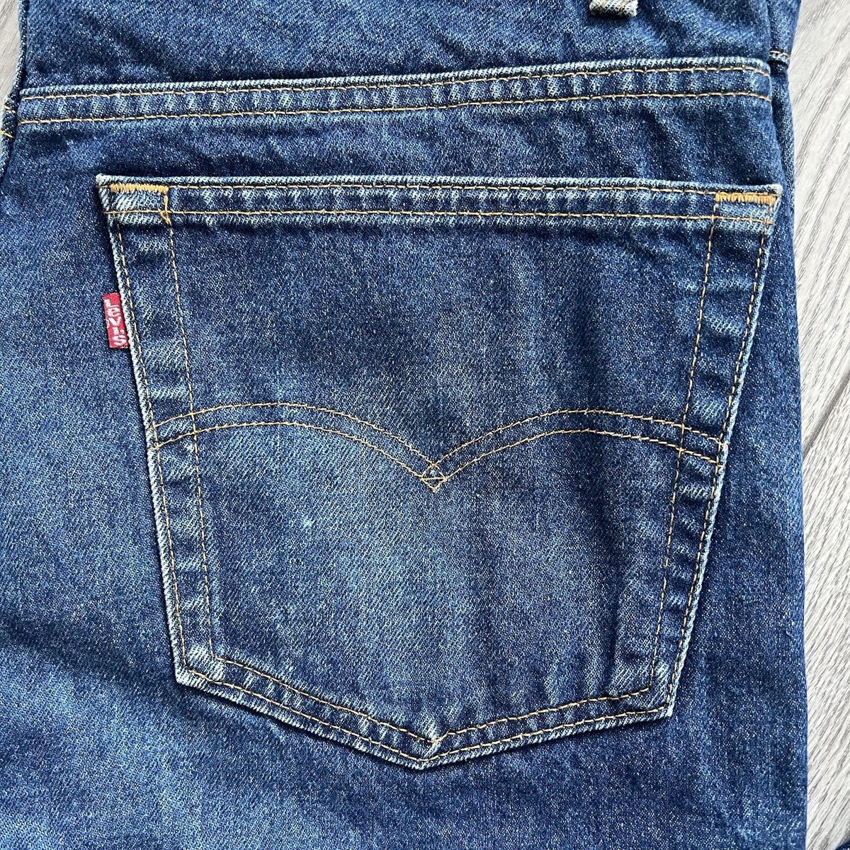 Vintage 80s Levi's 505 0217 Denim Jeans Wide Leg Dark Wash Made In
