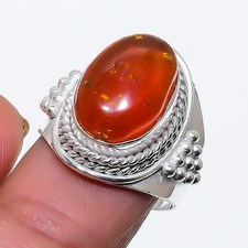 Baltic Amber Gemstone 925 Sterling Silver Jewelry All Size Ring For Gift