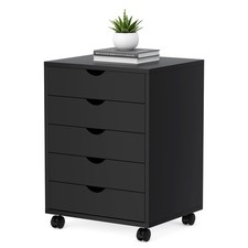 5 Drawer Mobile File Cabinet Under Desk Storage Organization with Wheels Vert...