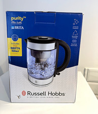 Russell Hobbs Purity BRITA Filter Cordless Kettle 1L 3000W Glass LED 360°