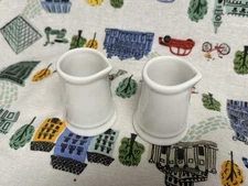 Two (2) Tuxton Ceramic Coffee Creamers Unhandled 3.5 Ounces (BWR-0351)