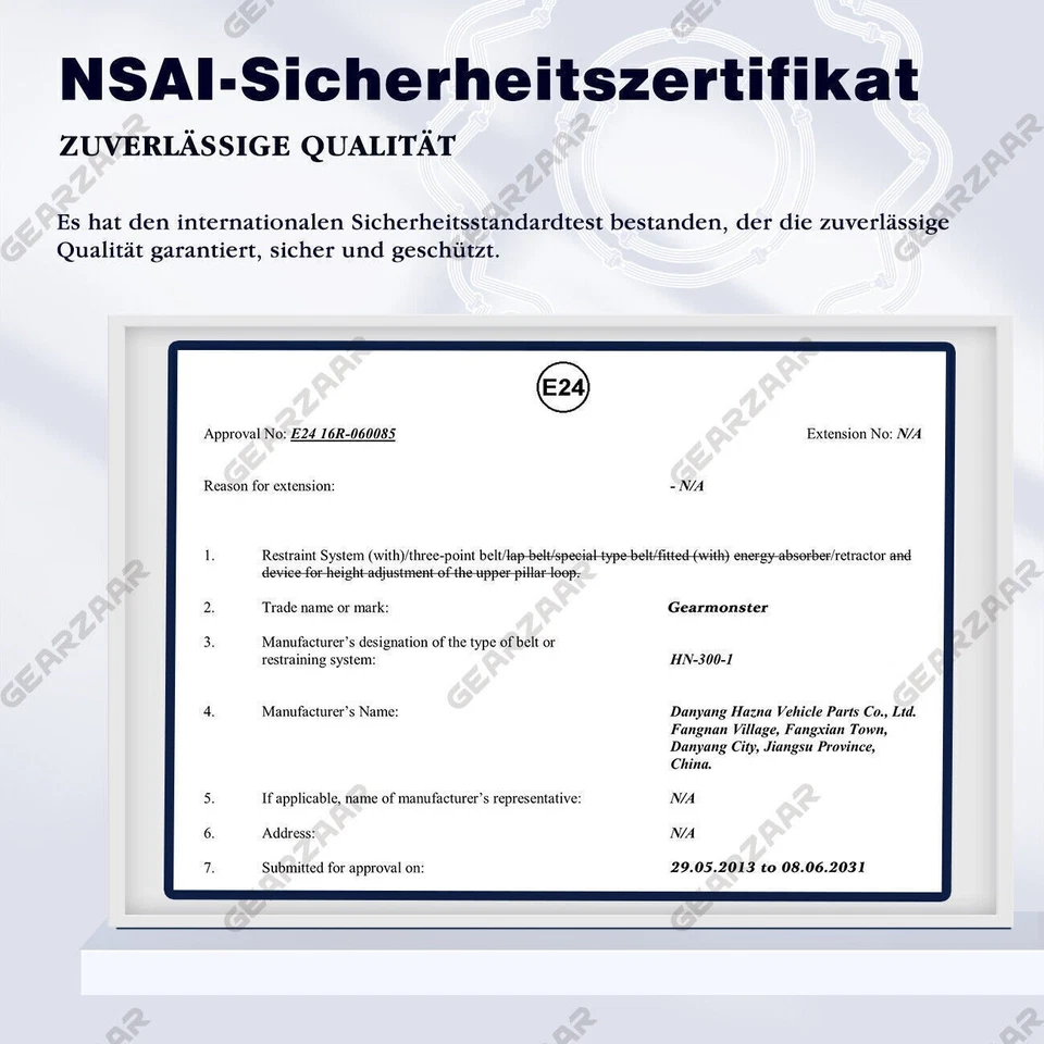 2 x 3 point seat belt lap belt automatic belt belt whip TÜV E test - Image 3 of 4