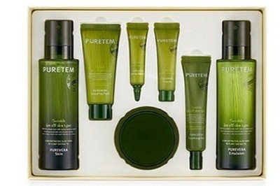 Puretem Purevera Aloe Vera Special Skin Emulsion cream 3pcs Set Soothing Moist