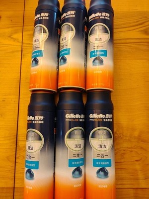 Lot Of 6 Gillette Fusion ProGlide 2 in 1 Shave Gel 6oz New READ DESCRIPTION 5/25