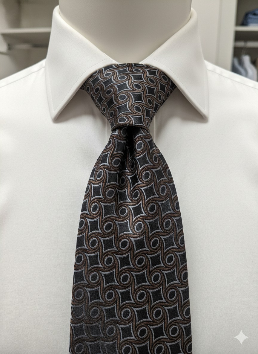 Robert Talbott Best of Class Silk Tie Nordstrom Black Brown Silver Geometric