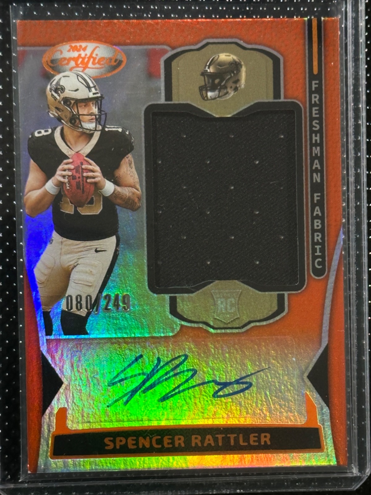 2024 Certified - Freshman Fabric Mirror Signatures Spencer Rattler Orange /249