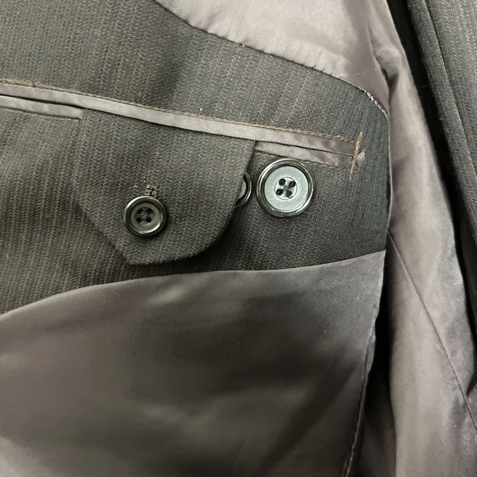 Men’s Bespoke 2PC Handmade Custom Suit Size 46R Pants 42Wx30L Dark Red Suit - Image 3 of 4