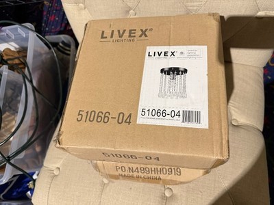 LOT OF 2 - Livex Lighting 51066-04 Elizabeth Flush Mount Black