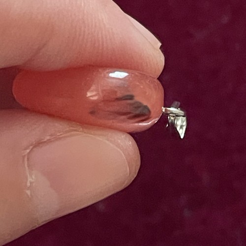 Neu 2er Set Kirschquarz Puff Herz Kristall Charm für Schmuckherstellung Handwerk - Bild 2 von 4