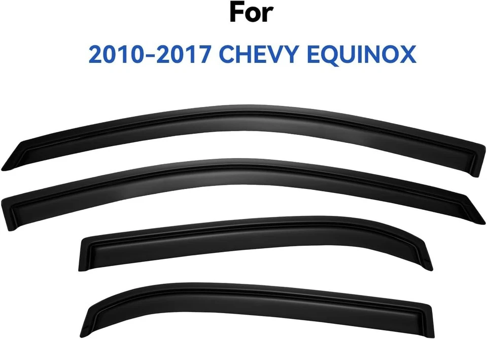 Dark Smoke Window Deflectors for 2010-2017 Chevy Equinox - Easy Install Foto 4 de 4