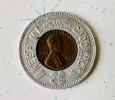 1947 Chevrolet has Got It! S.A. Car  Automobile Good Luck Penny Encased One Cent