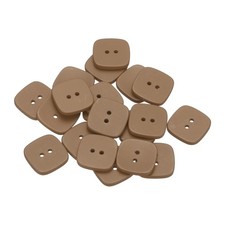 20pcs Sewing Button 25mm (1") 2 Holes Square Resin Button, Khaki