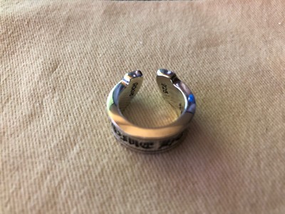2005 Chrome Hearts Scroll Label 925 Sterling Silver Ring US 2005 Chrome Hearts Scroll Label 925 Sterling Silver Ring US