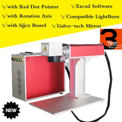 JPT MOPA Fiber Laser Marking Metal Color Engraving Marker Rotary Axis
