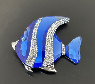 Swarovski Crystal Blue Angel Paradise Fish Brooch Pin