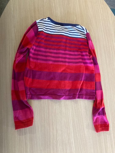 Kenzo Kids Cardigan Sweater Red Purple Pink Stripe 10 140 CM Flower Graphic - Picture 3 of 3