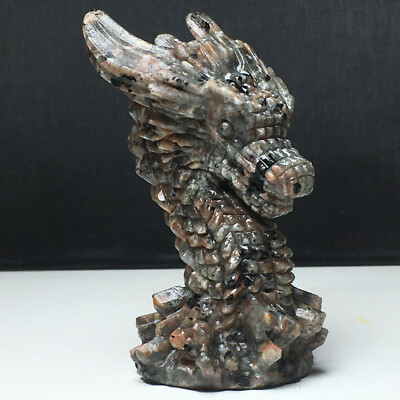 1PC Natural Crystal Specimen. Flame's Stone. Hand-carved.Dragon Head.BG