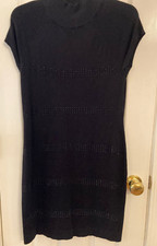 Apt. 9 Womens Medium Short Sleeved Black Rhinestone Accent Sweater Dress
