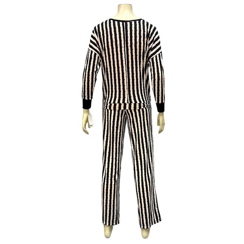 Betsey Johnson Keep Dreaming Cozy PJ Set Black/White, Size XS - Picture 2 of 4