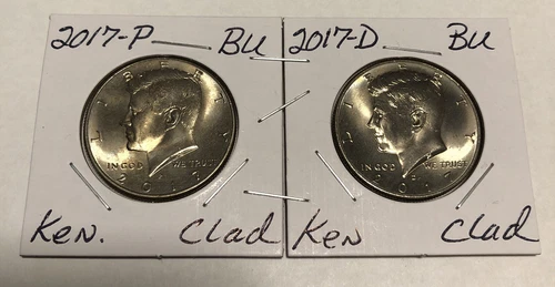 2017 P & D  TWO-COIN SET Kennedy Half Dollar Brilliant Uncirculated 2nd Listing