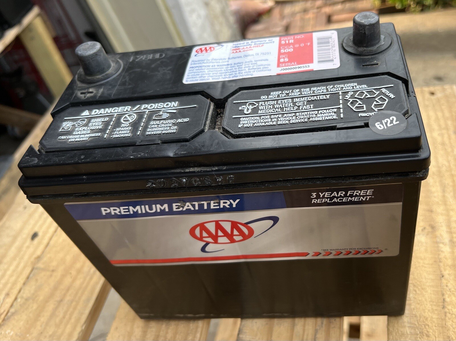 Good Used Car Battery AAA 51R 500 CCA 6/22 eBay