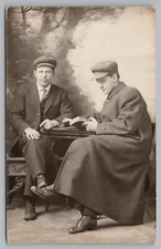 Postcard RPPC Studio Portrait Well Dressed Young Men in Hats c1910 Unposted