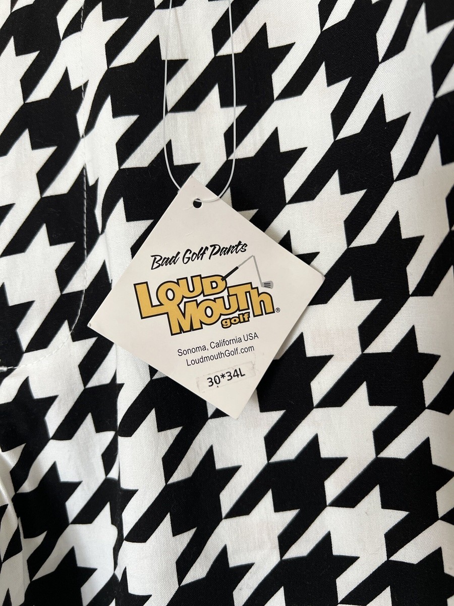 loud mouth golf ドットパンツ Loud Mouth Golf Black White Houndstooth Pants Mens 30 X 34L