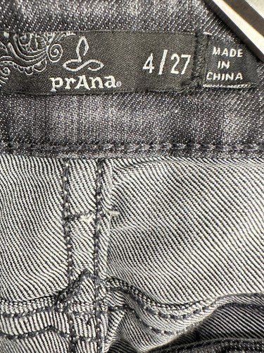 PrAna Kara Jeans Women's 4/27 Gray Cotton Stretch Low-Rise Skinny Leg Zip Fly - Picture 7 of 10