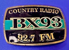 Country Radio BX 93 92.7 FM Station London Canada Vintage Belt Buckle