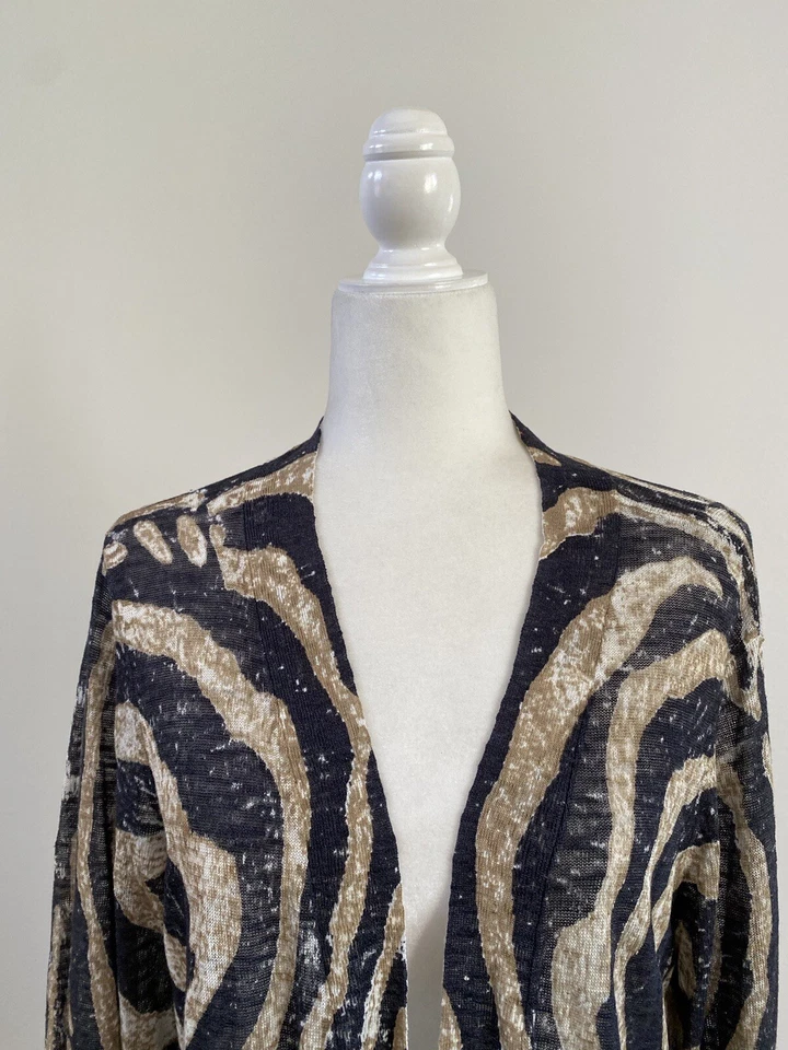 Cárdigan suéter para mujer Cullen parte superior frente abierto estampado animal talla XL Foto 3 de 4