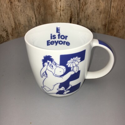 Disney blau & weiß E ist für Eeyore, der sich eher düster fühlt Becher Top Zustand