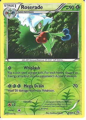 Roserade 9/106 Reverse Holo Flashfire Uncommon Near Mint NM Pokemon DNA GAMES