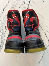 Marvel BOOTS Ultimate Spider man Toddler Boy 6 Warm Winter Red Black Hook Loops
