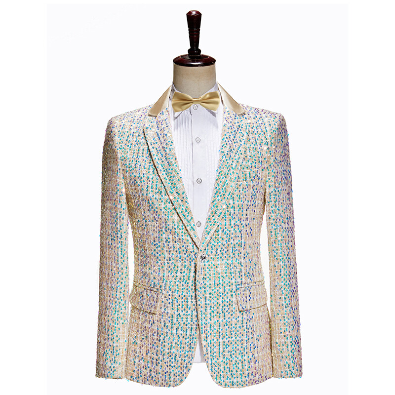 Men's Glitter Sequins 2Pcs Formal Dress Suits Dinner Suits Groom Wedding Sets image 4