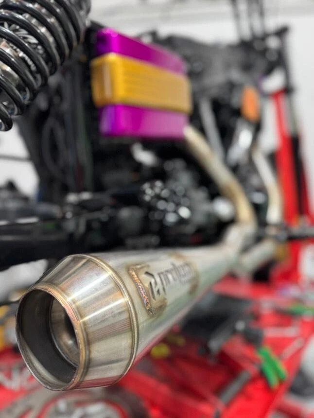 Silenciador de tubos de escape 2-1 Harley-Davidson FitS Dyna FXD Superglide 99-17 - Imagem 4 de 4