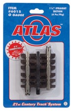 NEW Atlas O Track  6015 Nickel Silver Rail w/Brown Ties 1-1/4 inch Pack of 4 