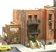 Downtown Deco HO Scale Skid Row Part 2 Building Kit + free set of $25 sidewalks