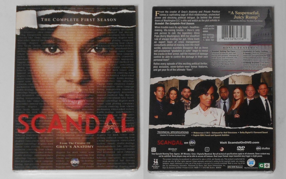 SCANDAL DVD セット Scandal tv show complete first season sealed U.S dvd presentation
