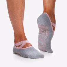 GAIAM GRIPPY YOGA-BARRE SOCKS - 2 PACK, COLOR - FOLKSTONE, ONE SIZE FITS MOST