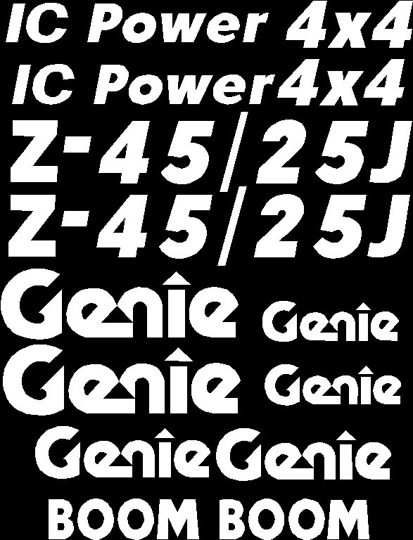Genie IC Power Z-45/25J Articulating Boom Lift Platform Decals set