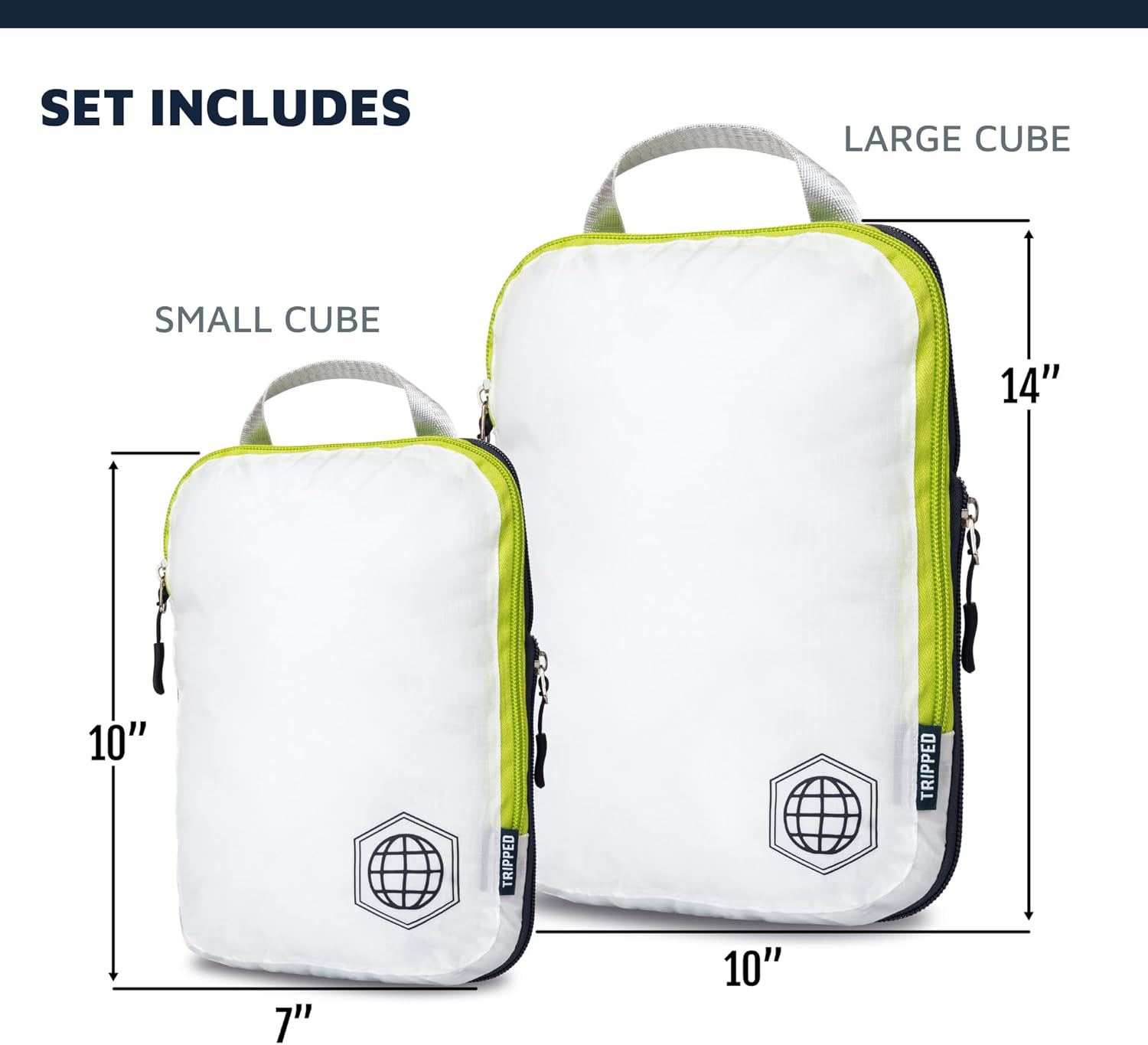 Compression Packing Cubes 2 Piece Set - Travel Organizer for Luggage and Clothes