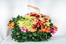 Tropical Floral Applique Vintage Women Tote Shoulder Handbag