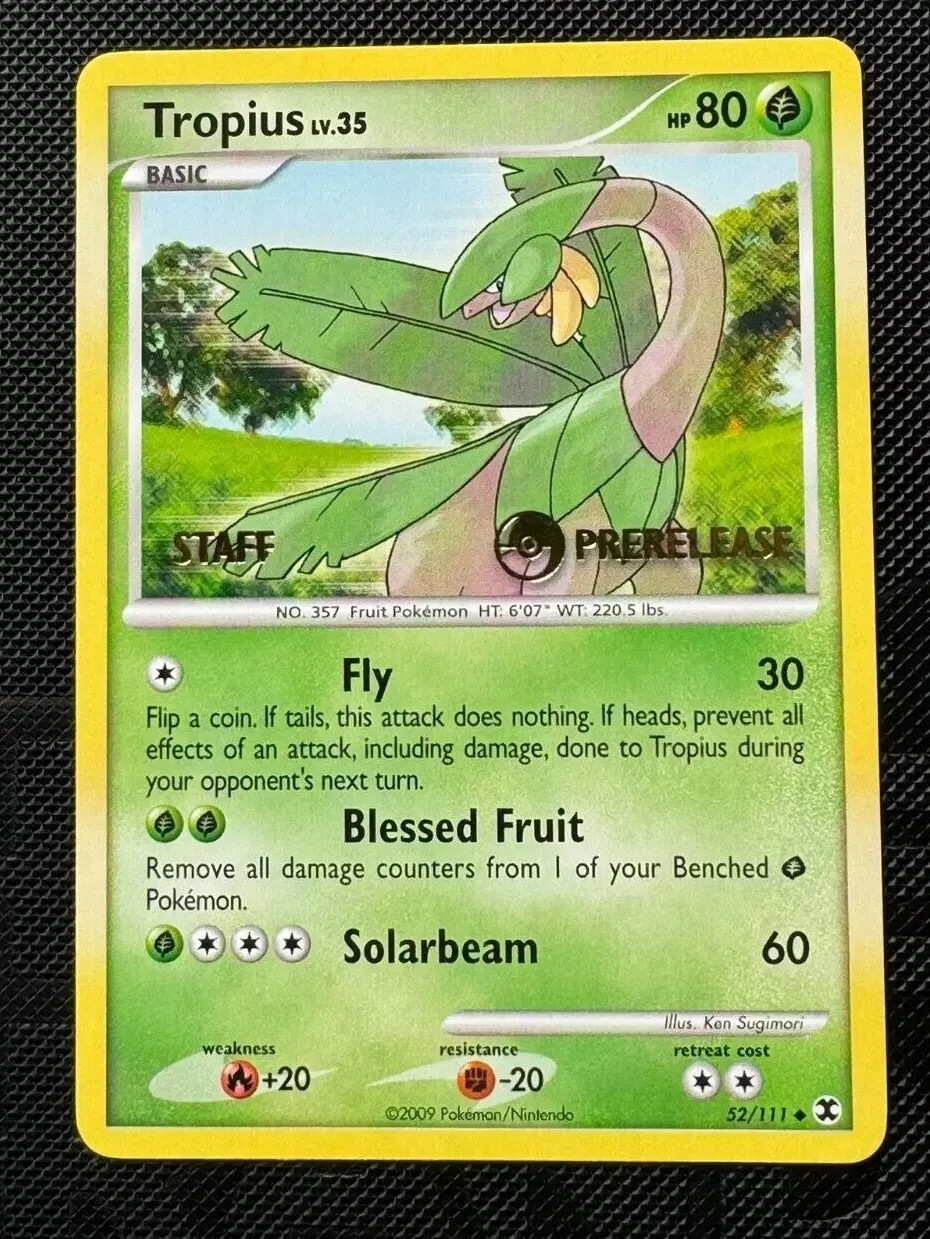 Pokemon Tropius 52/111 Rising Rivals Prerelease STAFF Promo NM Mint Card