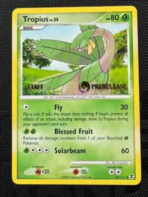 Pokemon Karte Tropius 52/111 Rising Rivals Prerelease Staff Promo NM Mint
