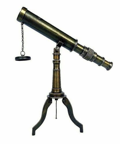 Victorian Nautical Gift Doctor Stand Antique Solid Brass Tripod Telescope Decor - Picture 1 of 4