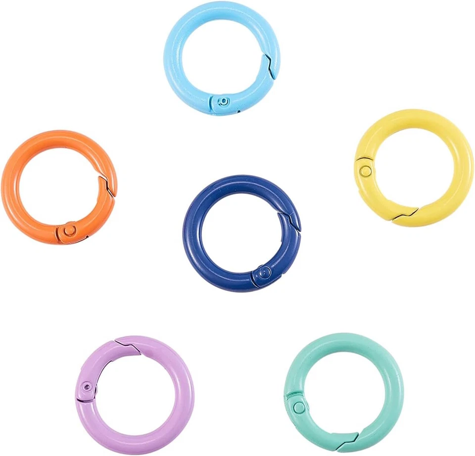 10x Spring Ring Snap Clasps Carabiner Clip Buckle Spring Ring for Jewelry Making - Image 2 of 4