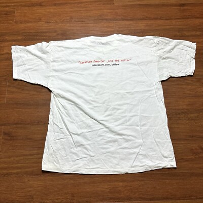 Vtg Microsoft Windows Office XP Shirt XL Working Smarter Got Easier Promo Tee