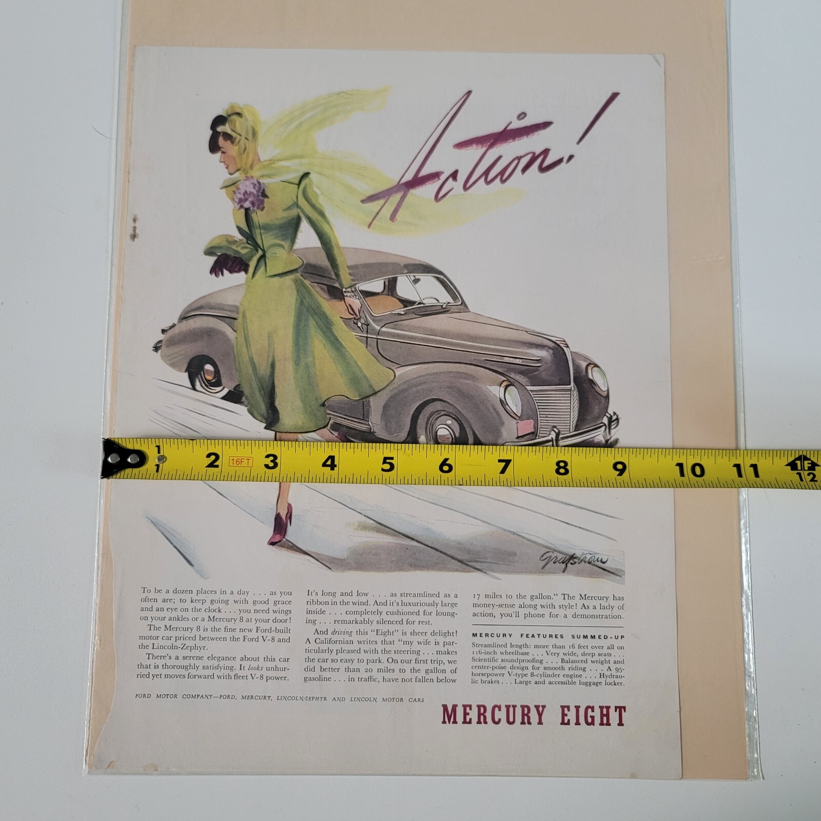 1939 Mercury Eight Coupe Vintage Print Ad
